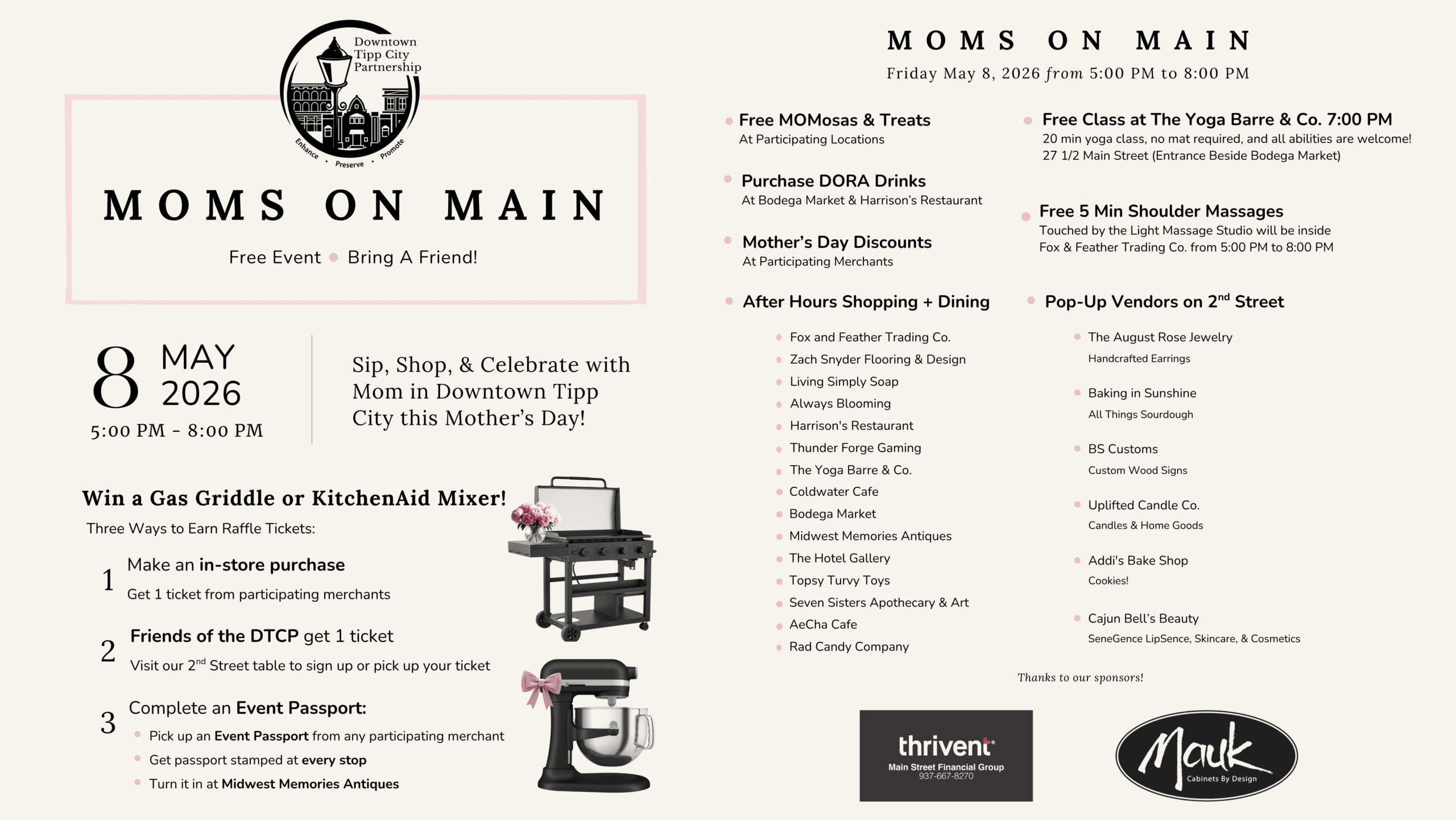 2026 Moms on Main in Tipp City Information for the Event