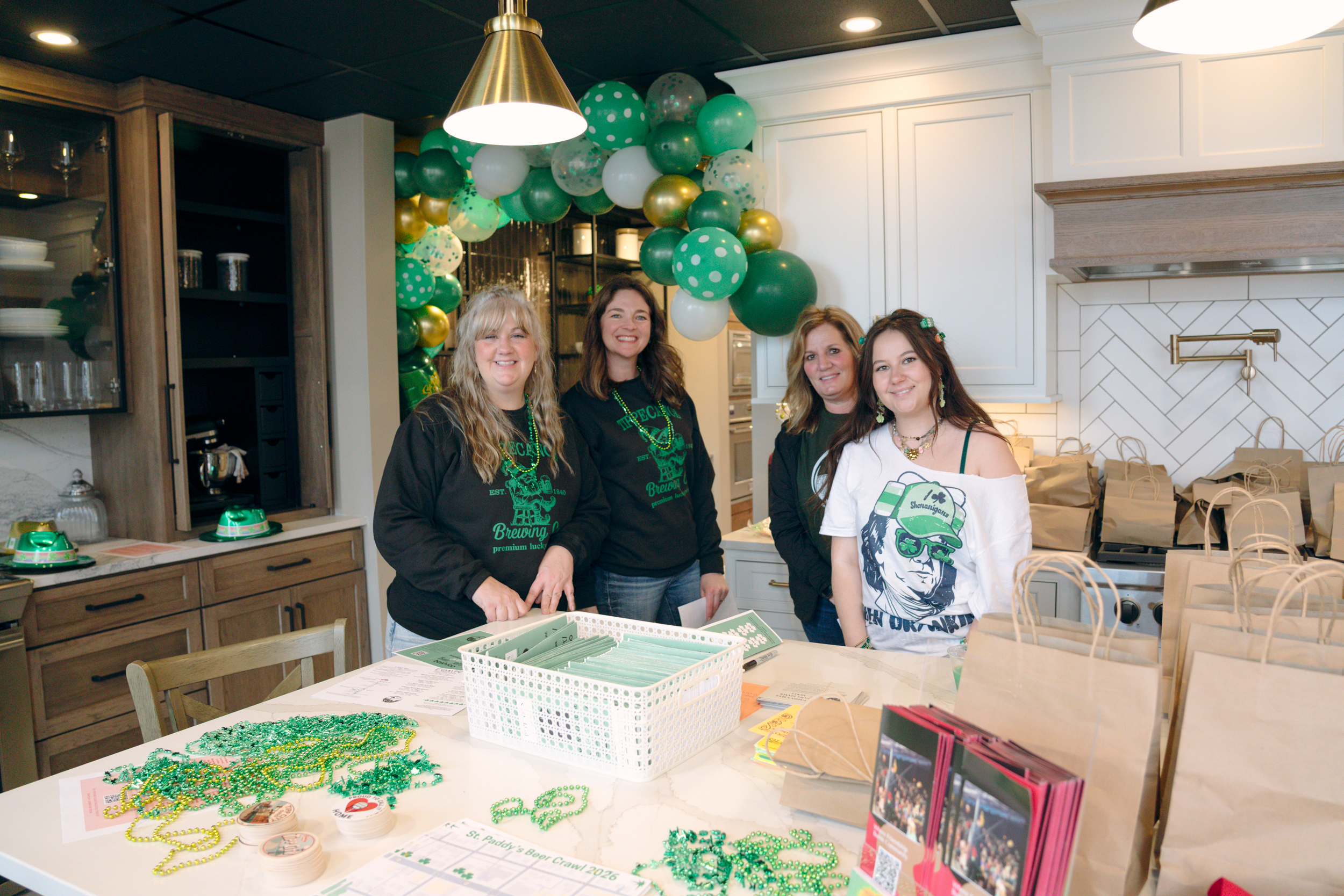 2026 St. Paddy’s Beer Crawl in Tipp City, Ohio check-in with the Downtown Tipp City Partnership at Mauk Cabinets by Design